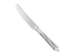 Серебряный столовый нож с круглой объемной ручкой «Элегия»
